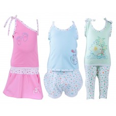 Jo Kids Wear Girl Set (12-18 months) (Pink,Mint,Green)